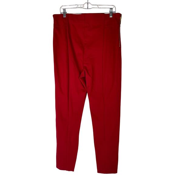 INC Glam Red High Waist Stretch To Ankle Skinny Pants Bottoms Size 16 - Picture 1 of 9